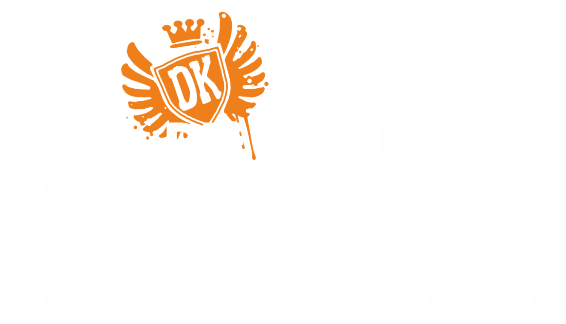 Logo der Band DIE DICKEN KINDER mit Claim Logo der Band DIE DICKEN KINDER mit Claim